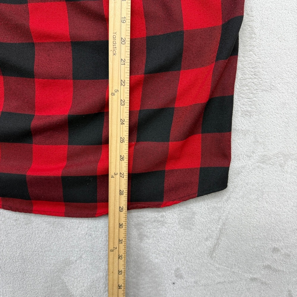 Dixxon Flannel Shirt Mens Small Red Black Redrum Buffalo Check D-Tech Button Up - Picture 5 of 7